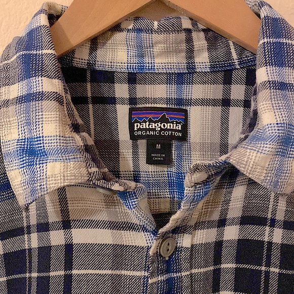 PATAGONIA Men’s Fjord Flannel Button Down Shirt Men’s Size: M Plaid blue - Picture 2 of 10